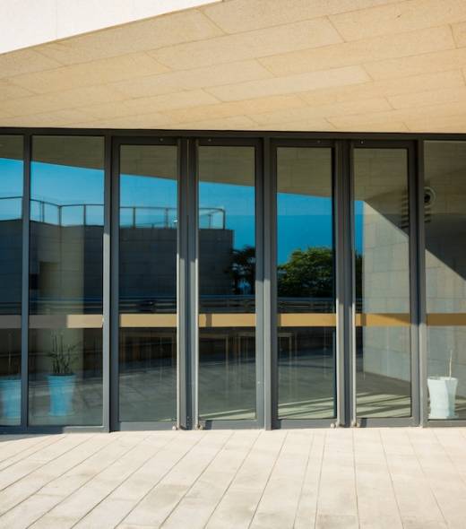 building glass entrance